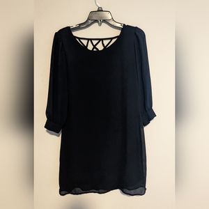 WANT and NEED Mini Dress with Crisscross Back Size M Black
